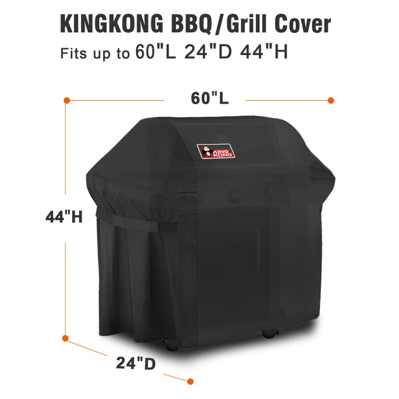 Kingkong Gas Grill Cover | Fits Weber Genesis E & S Series, Char-Broil 4 Burner | Includes Grill Brush, Tongs & Thermometer - Image 2